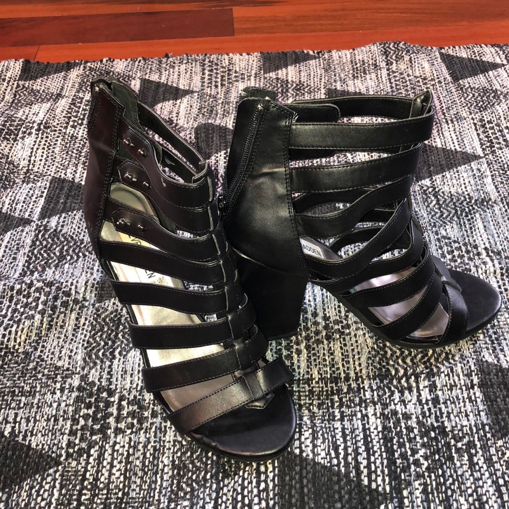 Black gladiator sexy heels